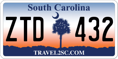 SC license plate ZTD432
