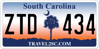 SC license plate ZTD434
