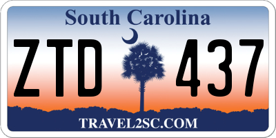 SC license plate ZTD437