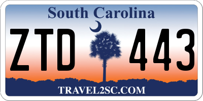 SC license plate ZTD443