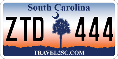 SC license plate ZTD444