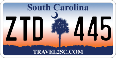 SC license plate ZTD445