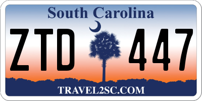SC license plate ZTD447