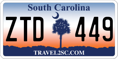SC license plate ZTD449