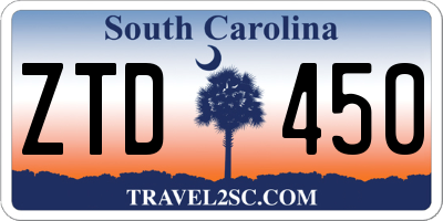 SC license plate ZTD450