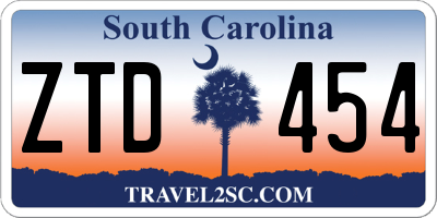 SC license plate ZTD454