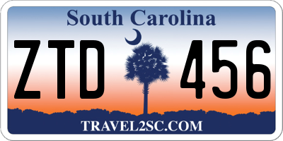 SC license plate ZTD456