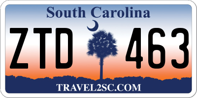 SC license plate ZTD463