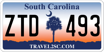 SC license plate ZTD493