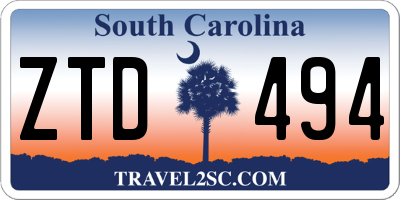 SC license plate ZTD494
