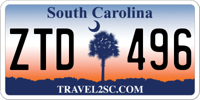 SC license plate ZTD496