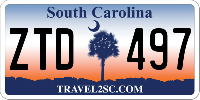 SC license plate ZTD497