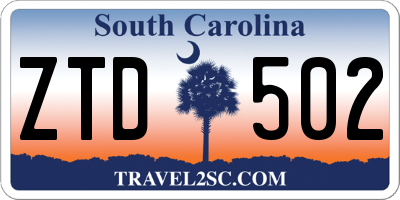 SC license plate ZTD502