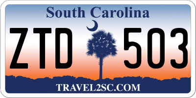 SC license plate ZTD503