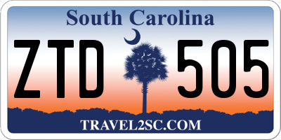 SC license plate ZTD505