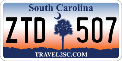 SC license plate ZTD507
