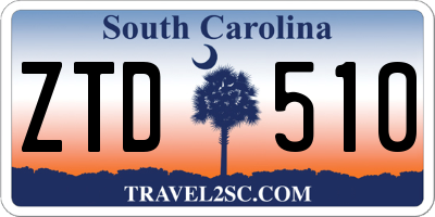SC license plate ZTD510