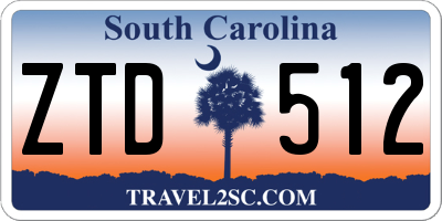 SC license plate ZTD512