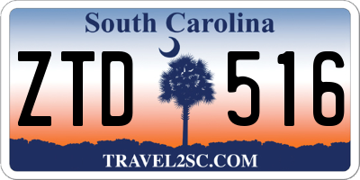 SC license plate ZTD516