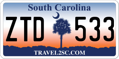 SC license plate ZTD533