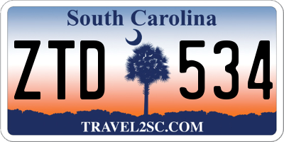 SC license plate ZTD534