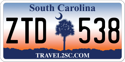 SC license plate ZTD538