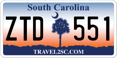 SC license plate ZTD551