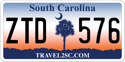 SC license plate ZTD576