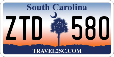 SC license plate ZTD580