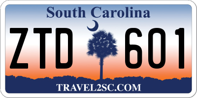 SC license plate ZTD601