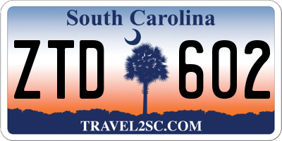 SC license plate ZTD602