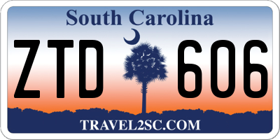 SC license plate ZTD606