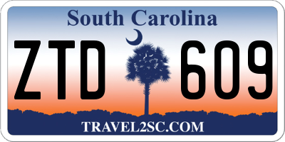 SC license plate ZTD609