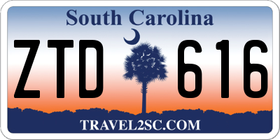 SC license plate ZTD616