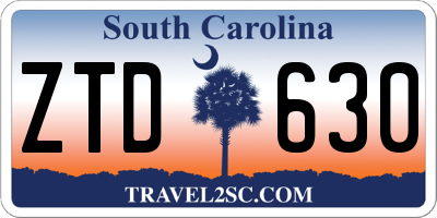 SC license plate ZTD630