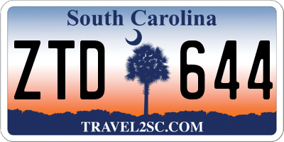 SC license plate ZTD644