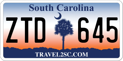 SC license plate ZTD645