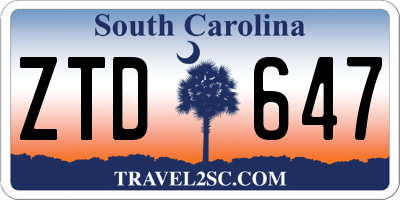 SC license plate ZTD647
