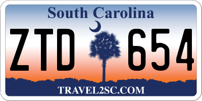 SC license plate ZTD654