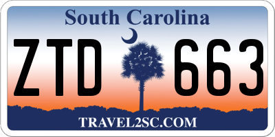 SC license plate ZTD663