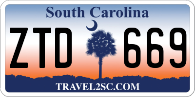 SC license plate ZTD669