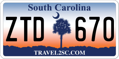 SC license plate ZTD670
