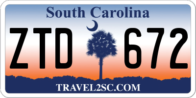 SC license plate ZTD672