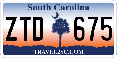 SC license plate ZTD675