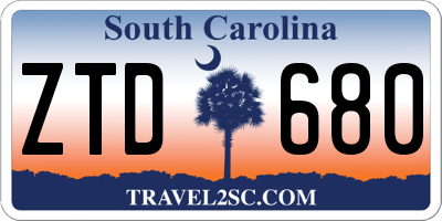 SC license plate ZTD680