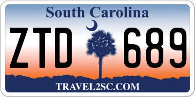 SC license plate ZTD689