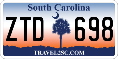 SC license plate ZTD698