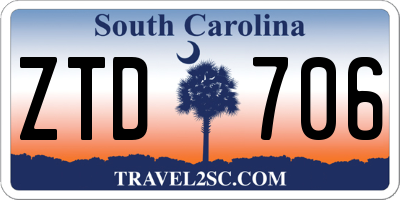 SC license plate ZTD706