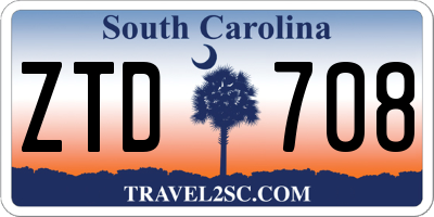 SC license plate ZTD708