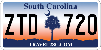 SC license plate ZTD720